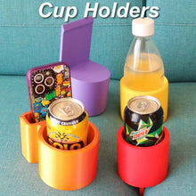Load image into Gallery viewer, 3D Printed Sofa Cushion Holder Sofa Gap Organizer Anti-Spill Stable Drink/Snack/Phone/Remote Holder Creative TV Movie Lovers Gift Design
