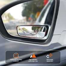Load image into Gallery viewer, 2Pcs 360 Degree Adjustable Car Wide-angle Blind Spot Mirror Square Frame Convex Clear Rearview Auxiliary Mirror Driving Safety
