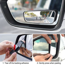 Load image into Gallery viewer, 2Pcs 360 Degree Adjustable Car Wide-angle Blind Spot Mirror Square Frame Convex Clear Rearview Auxiliary Mirror Driving Safety
