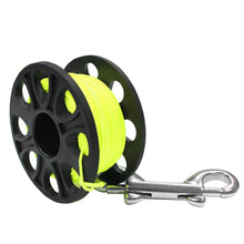 Load image into Gallery viewer, 30M Scuba Diving Spool Finger Reel SMB Hook Accessories with Stainless Steel Double End Hook Cave Tech Wreck Diving Finger Reel
