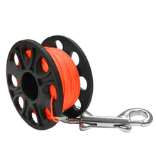 Load image into Gallery viewer, 30M Scuba Diving Spool Finger Reel SMB Hook Accessories with Stainless Steel Double End Hook Cave Tech Wreck Diving Finger Reel
