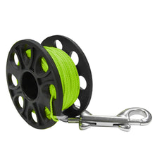 Load image into Gallery viewer, 30M Scuba Diving Spool Finger Reel SMB Hook Accessories with Stainless Steel Double End Hook Cave Tech Wreck Diving Finger Reel
