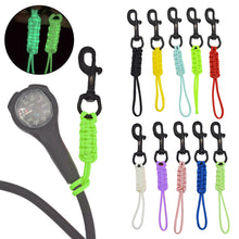 Load image into Gallery viewer, Stainless Steel Scubas Diving Swival Bolts Hook Buckle Marine Grade Hook Clip with Braided Rope Lanyard Anti-lost Safety Rope
