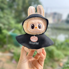 Load image into Gallery viewer, Halloween Pumpkin Cape For 17cm Labubu Doll Clothes Fashion Doll Pumpkin Cloak with Hat Dolls Accessories
