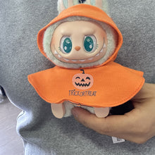 Load image into Gallery viewer, Halloween Pumpkin Cape For 17cm Labubu Doll Clothes Fashion Doll Pumpkin Cloak with Hat Dolls Accessories
