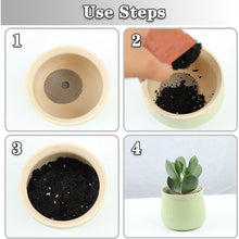 Load image into Gallery viewer, 50 Pieces Round Plant Pot Drainage Mesh Mat Reusable Bottom Grid for Flower Pots Prevents Root Rot Gardening Supplies

