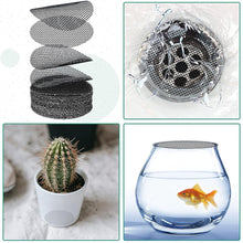 Load image into Gallery viewer, 50 Pieces Round Plant Pot Drainage Mesh Mat Reusable Bottom Grid for Flower Pots Prevents Root Rot Gardening Supplies
