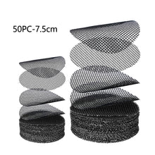 Load image into Gallery viewer, 50 Pieces Round Plant Pot Drainage Mesh Mat Reusable Bottom Grid for Flower Pots Prevents Root Rot Gardening Supplies
