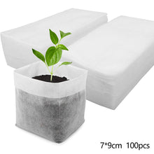 Load image into Gallery viewer, 100Pcs Biodegradable Plant Grow Bags Non-Woven Nursery Pots for Seed Starting Home Garden Accessories Tools
