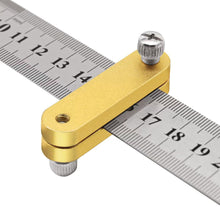 Load image into Gallery viewer, Adjustable Aluminum Ruler Stop Marking Gauge Sliding Positioning Block for Woodworking and Steel Ruler Scribing
