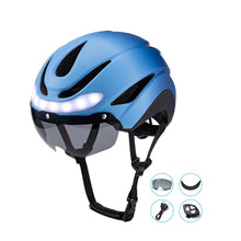 Load image into Gallery viewer, Adult Cycling Bike Helmets Magnetic Goggles Visor with Rechargeable LED Light Night Breathable Helmet Safety for MTB Bicycle Helmet

