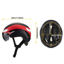 Load image into Gallery viewer, Adult Cycling Bike Helmets Magnetic Goggles Visor with Rechargeable LED Light Night Breathable Helmet Safety for MTB Bicycle Helmet
