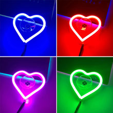 Load image into Gallery viewer, Universal Car Triangle Window Neon Light Heart Shape Interior Atmosphere LED Car Window Decoration with USB Powered Accessories

