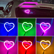 Load image into Gallery viewer, Universal Car Triangle Window Neon Light Heart Shape Interior Atmosphere LED Car Window Decoration with USB Powered Accessories
