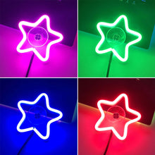 Load image into Gallery viewer, Universal Car Triangle Window Neon Light Heart Shape Interior Atmosphere LED Car Window Decoration with USB Powered Accessories
