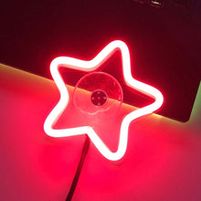 Load image into Gallery viewer, Universal Car Triangle Window Neon Light Heart Shape Interior Atmosphere LED Car Window Decoration with USB Powered Accessories

