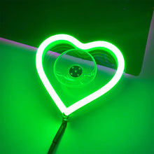 Load image into Gallery viewer, Universal Car Triangle Window Neon Light Heart Shape Interior Atmosphere LED Car Window Decoration with USB Powered Accessories
