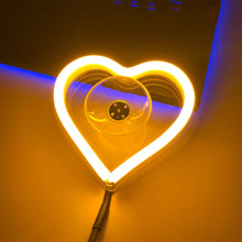 Load image into Gallery viewer, Universal Car Triangle Window Neon Light Heart Shape Interior Atmosphere LED Car Window Decoration with USB Powered Accessories
