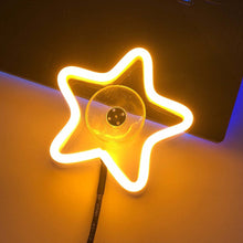 Load image into Gallery viewer, Universal Car Triangle Window Neon Light Heart Shape Interior Atmosphere LED Car Window Decoration with USB Powered Accessories

