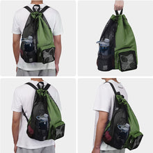 Load image into Gallery viewer, Drawstring Swim Bag With Mesh Pocket And Wet-Dry Separate Zipper Pocket Swimming Fitness Supplies Storage Backpack
