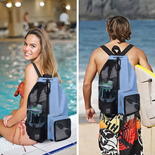 Load image into Gallery viewer, Drawstring Swim Bag With Mesh Pocket And Wet-Dry Separate Zipper Pocket Swimming Fitness Supplies Storage Backpack
