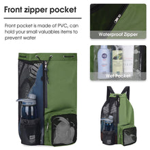 Load image into Gallery viewer, Drawstring Swim Bag With Mesh Pocket And Wet-Dry Separate Zipper Pocket Swimming Fitness Supplies Storage Backpack
