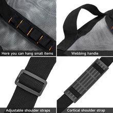 Load image into Gallery viewer, Large Capacity Cylinder Beach Bag Portable Mesh Hollowed-out Travel Handbag Storage Bag Multi-purpose Gym Swimming Gear Organizing Bag
