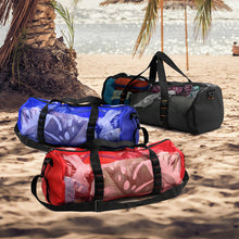 Load image into Gallery viewer, Large Capacity Cylinder Beach Bag Portable Mesh Hollowed-out Travel Handbag Storage Bag Multi-purpose Gym Swimming Gear Organizing Bag
