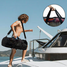 Load image into Gallery viewer, Large Capacity Cylinder Beach Bag Portable Mesh Hollowed-out Travel Handbag Storage Bag Multi-purpose Gym Swimming Gear Organizing Bag

