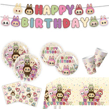 Load image into Gallery viewer, Labubu Outdoor Camping Disposable Tableware Birthday Party Decoration Atmosphere Supplies
