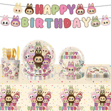 Load image into Gallery viewer, Labubu Outdoor Camping Disposable Tableware Birthday Party Decoration Atmosphere Supplies
