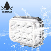 Load image into Gallery viewer, Universal 12-85V Motorcycle Square LED Projector Headlight for E-Bike 12LED Lens High/Low Beam Off-Road Lighting
