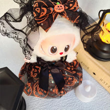 Load image into Gallery viewer, Miniature Halloween Pumpkin Costume with Veil Hairpin for 17cm Labubu Doll Dress Doll Clothes Lovely Outfit Gifts for Girls Kids

