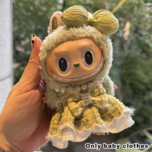 Load image into Gallery viewer, For 17cm Labubu Clothes Doll Dress Up Small Skirt Keychain Doll Dress Up Replace Bow Pearl Dress Cute Clothing Set
