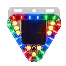 Load image into Gallery viewer, Solar Powered LED Warning Strobe Light for Motorcycle Truck Anti-Collision RGB Flashing Tail Light Waterproof Rear Fog Light
