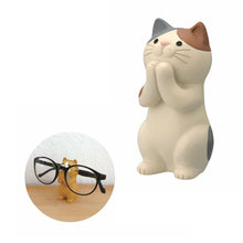 Load image into Gallery viewer, Japan Style Glasses Mobile Phone Holder Stationery Desktop Cat Decoration Collectible Home Decor Resin Craft Ornaments
