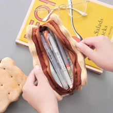 Load image into Gallery viewer, Kawaii Pencil Case High Capacity Plush Cookies Pen Bags Cartoon Brown Pen Box Girls Office School Supplies Stationary
