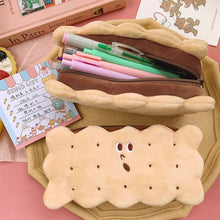 Load image into Gallery viewer, Kawaii Pencil Case High Capacity Plush Cookies Pen Bags Cartoon Brown Pen Box Girls Office School Supplies Stationary
