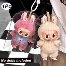 Load image into Gallery viewer, 1Pc For 17cm Labubu Mystery Box Storage Case Ornaments Organizer Box Plush Dolls Display Bag With Silicone Keychain
