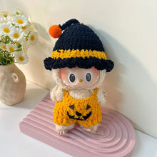 Load image into Gallery viewer, Miniature Halloween Hand-knitted Doll Costume with Hat for 17cm Labubu Cute DIY Doll Clothes Lovely Outfit Gifts for Girls Kids
