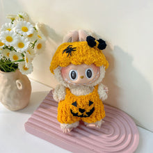Load image into Gallery viewer, Miniature Halloween Hand-knitted Doll Costume with Hat for 17cm Labubu Cute DIY Doll Clothes Lovely Outfit Gifts for Girls Kids
