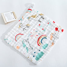 Load image into Gallery viewer, 25*25cm Cotton Muslin Squares Baby Washcloths 6-Layer Gauze Drooling Bibs Multipurpose Gentle Wipes Baby Essential Gift
