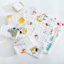 Load image into Gallery viewer, 25*25cm Cotton Muslin Squares Baby Washcloths 6-Layer Gauze Drooling Bibs Multipurpose Gentle Wipes Baby Essential Gift

