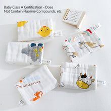 Load image into Gallery viewer, 25*25cm Cotton Muslin Squares Baby Washcloths 6-Layer Gauze Drooling Bibs Multipurpose Gentle Wipes Baby Essential Gift

