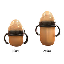 Load image into Gallery viewer, Antibacterial Nano Silicone Baby Bottle with Anti-Colic Straw &amp; Easy Grip Handle Breast-Like Soft Easy Clean Simulates Breastfeeding Babies Essential
