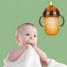 Load image into Gallery viewer, Antibacterial Nano Silicone Baby Bottle with Anti-Colic Straw &amp; Easy Grip Handle Breast-Like Soft Easy Clean Simulates Breastfeeding Babies Essential

