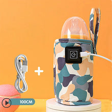 Load image into Gallery viewer, USB-Powered Baby Bottle Warmer Portable Bottle 3-Temperature Breast Milk Heating Cover Camouflage Design Universal Outdoor Baby Bottle Heater
