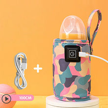 Load image into Gallery viewer, USB-Powered Baby Bottle Warmer Portable Bottle 3-Temperature Breast Milk Heating Cover Camouflage Design Universal Outdoor Baby Bottle Heater
