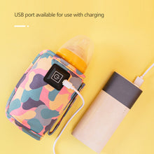 Load image into Gallery viewer, USB-Powered Baby Bottle Warmer Portable Bottle 3-Temperature Breast Milk Heating Cover Camouflage Design Universal Outdoor Baby Bottle Heater
