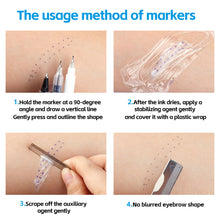 Load image into Gallery viewer, Korean Style Temporary Tattoo Liner Marker Pen Professional Brow Shaping Dual Tip Marker Smudge-proof Portable Microblading Assistant

